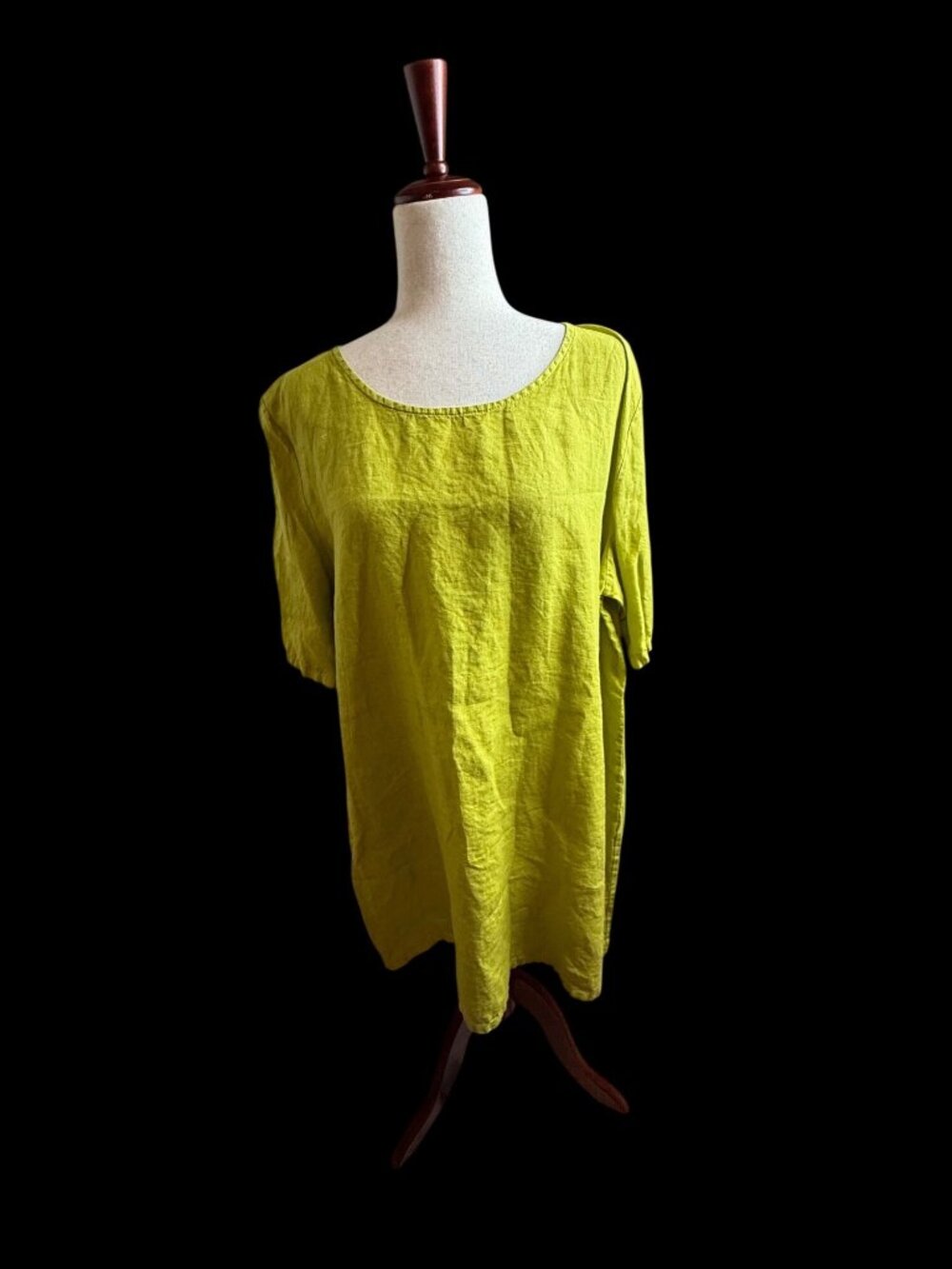 Bryn Walker Linen Tunic Top Dress Med lagenlook Scoop Neck A-Line Minimalist USA